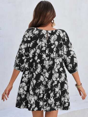 Cicy Bell Womens Summer Floral Romper Loose Scoop Neck Lantern Sleeve Short Jumpsuits Front Tie Beach Outfits (Coffee, Small) in Saudi Arabia
