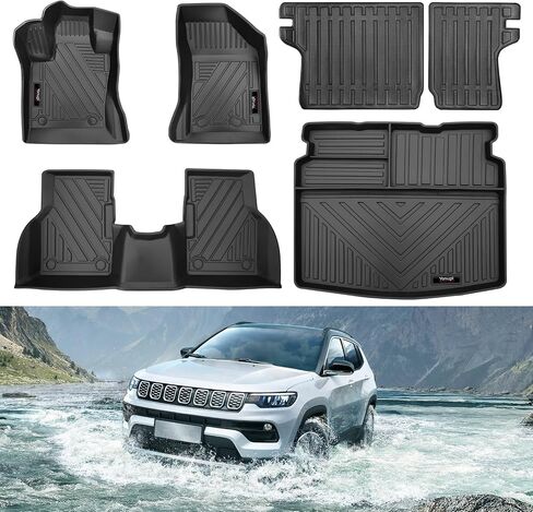 لعام 2007-2016 Jeep Compass/Patriot 2007-2012 Dodge Caliber Floor Mats & Barge Press & Backrest Press Lit جميع حصيرة مطاطية TPE لإكسسوارات البوصلة (لعام 2007-2016 Jeep Compass) in Kuwait