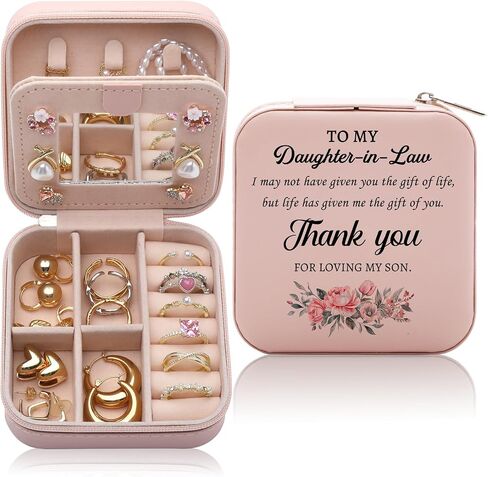 Daughter in Law Gifts from Mother in Law Jewelry Box, Birthday Christmas Mother's Day Wedding Gift for Daughter in Law, Thank You for Loving My Son Jewelry Case in Saudi Arabia