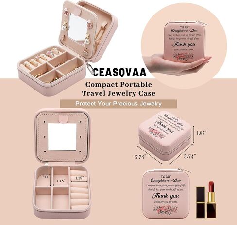 Daughter in Law Gifts from Mother in Law Jewelry Box, Birthday Christmas Mother's Day Wedding Gift for Daughter in Law, Thank You for Loving My Son Jewelry Case in Saudi Arabia