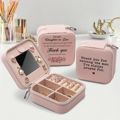 Daughter in Law Gifts from Mother in Law Jewelry Box, Birthday Christmas Mother's Day Wedding Gift for Daughter in Law, Thank You for Loving My Son Jewelry Case in Saudi Arabia