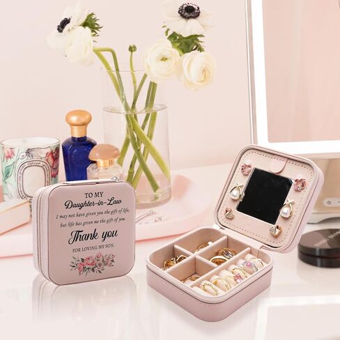 Daughter in Law Gifts from Mother in Law Jewelry Box, Birthday Christmas Mother's Day Wedding Gift for Daughter in Law, Thank You for Loving My Son Jewelry Case in Saudi Arabia