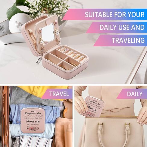 Daughter in Law Gifts from Mother in Law Jewelry Box, Birthday Christmas Mother's Day Wedding Gift for Daughter in Law, Thank You for Loving My Son Jewelry Case in Saudi Arabia
