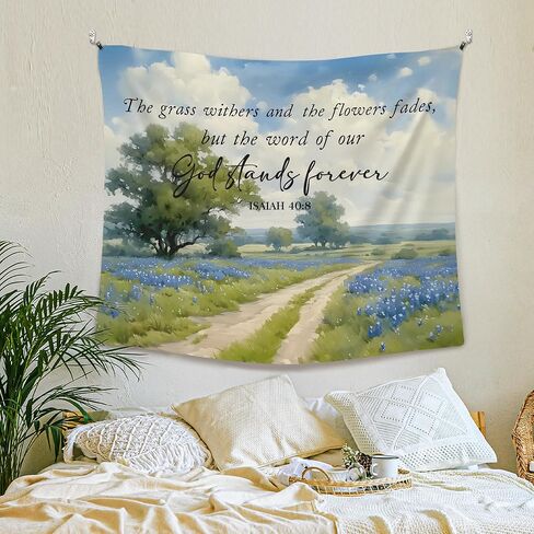 XLDLIOO Christian Easter The Lamb of God Wall Tapestry, Bible Verse John 1:29 Wall Tapestry Hanging for Bedroom, Rustic Spring Tapestries Wall Decor Art for Prayer Room Church Living Room 60x50in in Kuwait