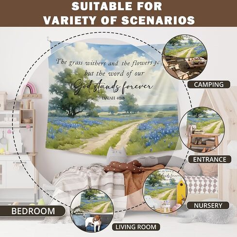 XLDLIOO Christian Easter The Lamb of God Wall Tapestry, Bible Verse John 1:29 Wall Tapestry Hanging for Bedroom, Rustic Spring Tapestries Wall Decor Art for Prayer Room Church Living Room 60x50in in Kuwait