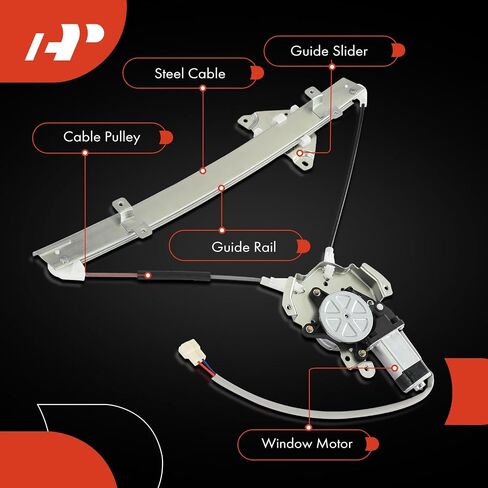 A-Premium Electric Power Window منظم مع محرك متوافق مع Eagle Summit & Mitsubishi Mirage 1989 1990 1991 1992 سيدان ، جانب الراكب الأيمن الأمامي in Saudi Arabia