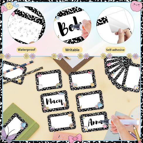 Starboling Kids Name Tags,48 Pcs Adhesive Desk Nameplates,Photo Name Tags Sticker for Classroom Student School Supplies,Name Tag Stickers Classroom Decor Name Stickers（Ball Photo Name Sticker） in Saudi Arabia