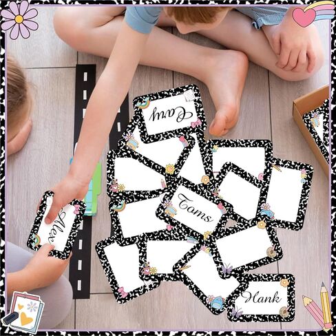Starboling Kids Name Tags,48 Pcs Adhesive Desk Nameplates,Photo Name Tags Sticker for Classroom Student School Supplies,Name Tag Stickers Classroom Decor Name Stickers（Ball Photo Name Sticker） in Saudi Arabia
