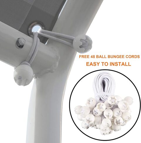 10 × 20 قدمًا بديلاً للسيربوت المظلة غلاف المظلة مرآب TOP TET TET TARP مع 44 كرة حربية كرة حرة ، رمادي (غطاء فقط ، إطار لا يشمل) in Kuwait