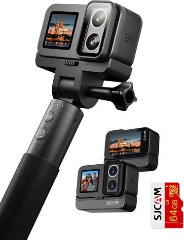 SJCAM SJ20 Action Camera 4K, F2.0/F1.3 Dual Lens, 154° FOV HDR, Low Light, 1850mAh Battery, Stabilization, Waterproof, 8X Zoom, Helmet Kits, Support Ext MIC& Remote Control in Kuwait
