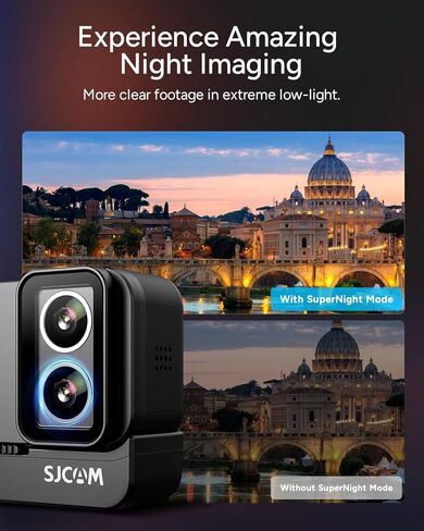 SJCAM SJ20 Action Camera 4K, F2.0/F1.3 Dual Lens, 154° FOV HDR, Low Light, 1850mAh Battery, Stabilization, Waterproof, 8X Zoom, Helmet Kits, Support Ext MIC& Remote Control in Kuwait