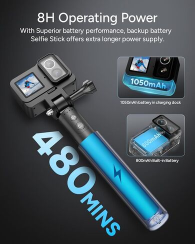 SJCAM SJ20 Action Camera 4K, F2.0/F1.3 Dual Lens, 154° FOV HDR, Low Light, 1850mAh Battery, Stabilization, Waterproof, 8X Zoom, Helmet Kits, Support Ext MIC& Remote Control in Kuwait