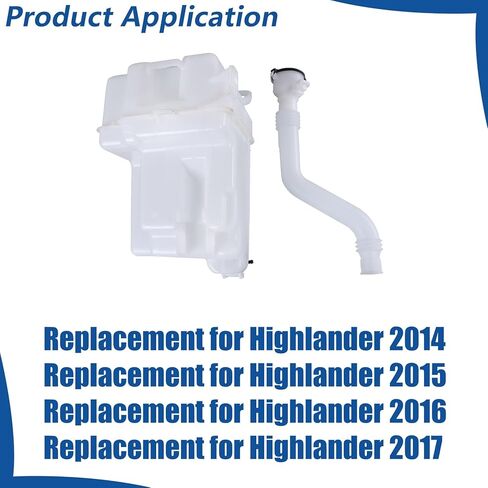 WFLNHB Plastic Windshield Washer Reservoir Tank White with Tube Replacement for Toyota Highlander 2014-2017 853150E070PFM 85315-0E070 TO1288224 in Saudi Arabia