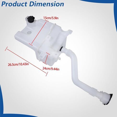 WFLNHB Plastic Windshield Washer Reservoir Tank White with Tube Replacement for Toyota Highlander 2014-2017 853150E070PFM 85315-0E070 TO1288224 in Saudi Arabia