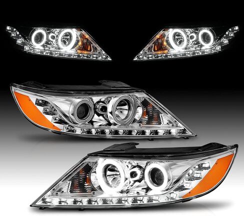 Amerilite لعام 2011-2013 Kia Sorentochrome Projector المصابيح الأمامية Ultra Bright LED مجموعة هالة - جانب الركاب والسائق in Saudi Arabia
