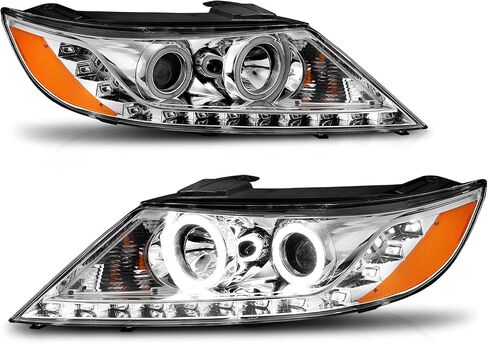 Amerilite لعام 2011-2013 Kia Sorentochrome Projector المصابيح الأمامية Ultra Bright LED مجموعة هالة - جانب الركاب والسائق in Saudi Arabia