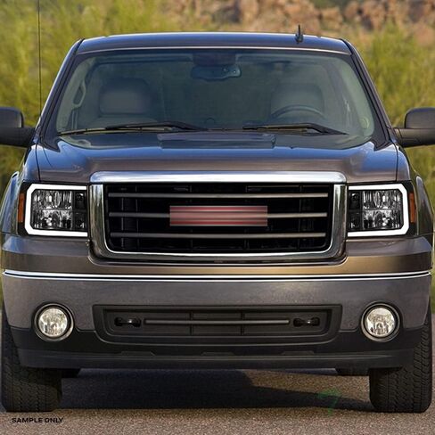 7422452957986 متوافق مع 2007-2013 GMC Sierra 1500/2007-2014 2500 3500 HD DRL LED BAR الأسود الإسكان المصابيح الأمامية مع Amber Reflector in Kuwait