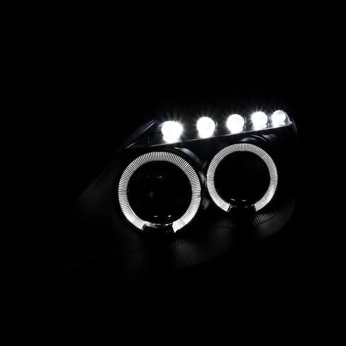 SPEC-D TUNING Black Smoke LED Dual Halo Projector Headlights Compatible with 2000-2005 Toyota Celica, Left + Right Pair Headlamps Assembly in Saudi Arabia