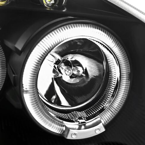 SPEC-D TUNING Black Smoke LED Dual Halo Projector Headlights Compatible with 2000-2005 Toyota Celica, Left + Right Pair Headlamps Assembly in Saudi Arabia
