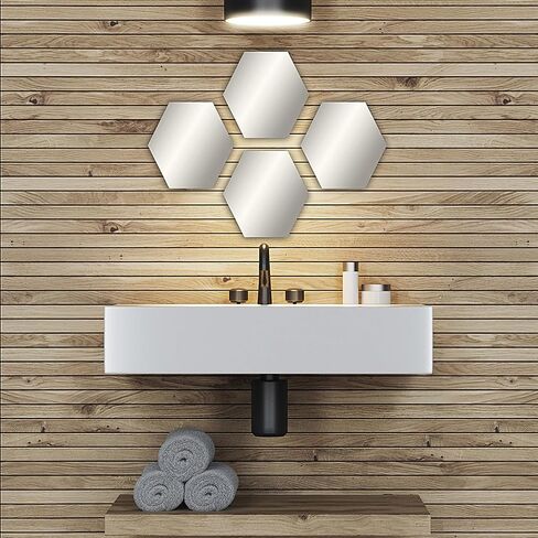 EVIDECO French Home Goods Small Decorative Wall Self Adhesive Shaped Mirrors - Set of 4 in Saudi Arabia