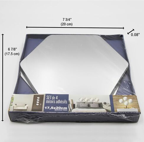 EVIDECO French Home Goods Small Decorative Wall Self Adhesive Shaped Mirrors - Set of 4 in Saudi Arabia