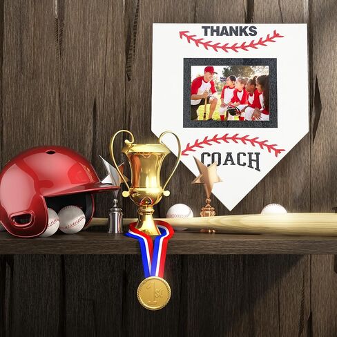 1 Pc Baseball Sofball Coach Signable Picture Frame Thanks Coach Gift Baseball Sofball Gift Photo Frame from Team Coaches Appreciation Home Plate Plaque (White) in Saudi Arabia