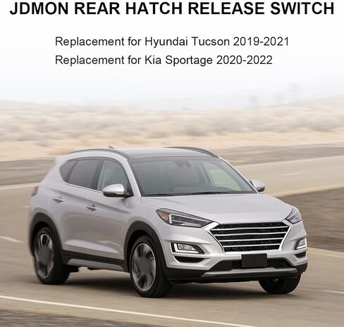 JDMON خلفي فتحة تبديل المفتاح تبديل مفتاح تبديل مقبض 81260D3510 81260-D3510 متوافق مع Hyundai Tucson 2019-2021 ، Kia Sportage 2020-2022 Liftgate Trunk Lid Boot Boot Open in Saudi Arabia