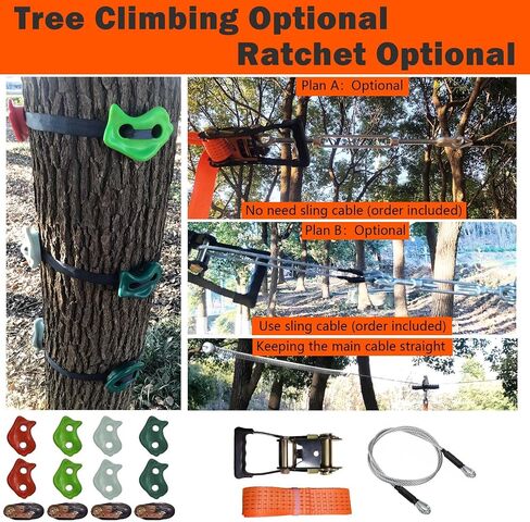 Zipline Kits for Backyard, Zip Line Kit for Kids and Adults, 70FT 90FT 110FT 130FT 150FT 180FT 200FT 230FT Up to 350Lbs, Outdoor Playground Equipment (70FT) in Saudi Arabia
