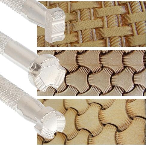 Qianyu 3 Pcs Leather Stamping Tool Professional Leather Background Stamping Tools for Craft Working Leather Craft Working DIY Working Leather Craft Stamp Tools Kits Carving Leather Handmade Art Tools in Saudi Arabia