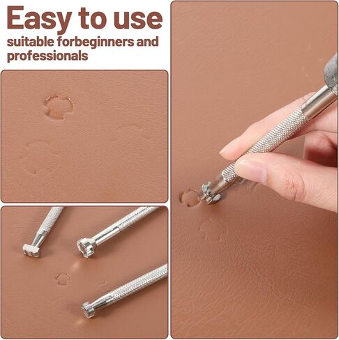Qianyu 3 Pcs Leather Stamping Tool Professional Leather Background Stamping Tools for Craft Working Leather Craft Working DIY Working Leather Craft Stamp Tools Kits Carving Leather Handmade Art Tools in Saudi Arabia