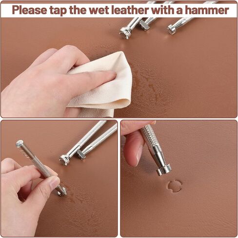 Qianyu 3 Pcs Leather Stamping Tool Professional Leather Background Stamping Tools for Craft Working Leather Craft Working DIY Working Leather Craft Stamp Tools Kits Carving Leather Handmade Art Tools in Saudi Arabia