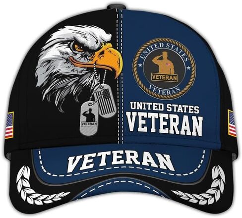 Veteran Baseball Cap – Military Veteran Hats, Patriotic Ball Cap, Adjustable Tactical Cap, Gift for Veterans Day, Bold Eagle in Saudi Arabia