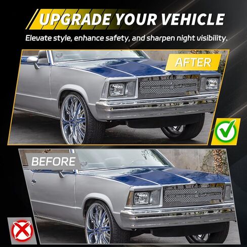 Front Side Marker Lights Compatible with 1978-1979 GMC Caballero, 1978-1979 Chevro-let Malibu/El Camino, [DOT Certified] [IP67 Waterproof] Amber LED Sidemarker Lamp, 2 PCS, Smoked Lens in Saudi Arabia