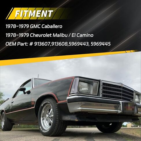 Front Side Marker Lights Compatible with 1978-1979 GMC Caballero, 1978-1979 Chevro-let Malibu/El Camino, [DOT Certified] [IP67 Waterproof] Amber LED Sidemarker Lamp, 2 PCS, Smoked Lens in Saudi Arabia