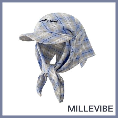 Y2K Bandana Hat for Women - Vintage Plaid Baseball Cap with Headscarf, Retro Summer Sun Visor Sporty Fashion Accessory in Kuwait