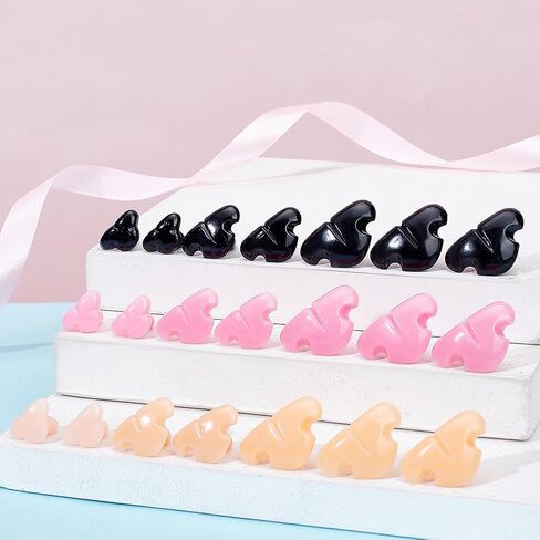 AHANDMAKER 120Pcs Plastic Safety Noses Crochet Stuffed Animals Noses Crochet Noses with Washers Animal Crochet Noses 7mm to 20mm for Puppet Plush Craft Accessories in Saudi Arabia