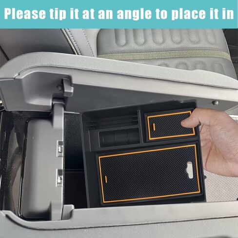 Bestevmod Center Center Console Tresanizer Tray متوافق مع 2022-2025 R1T/R1S قابلة للعملة القابلة للعملة القابلة للذراعين مواد ABS مع ملحقات القطع PVC (V3 أصفر) in Saudi Arabia