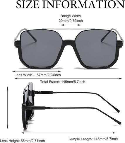 Retro Oversized Square Semi-Rimless Aviator Sunglasses for Women Men in Saudi Arabia