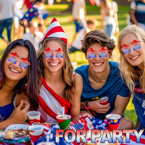 12 Pairs Star Sunglasses Rimless 4th of July Accessories Red White and Blue Transparent Eyewear USA Patriotic Party Supplies Fashion American Flag Favors Women Men Kid Independence Day Memorial Day in Saudi Arabia