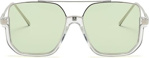 Retro Oversized Square Semi-Rimless Aviator Sunglasses for Women Men in Saudi Arabia