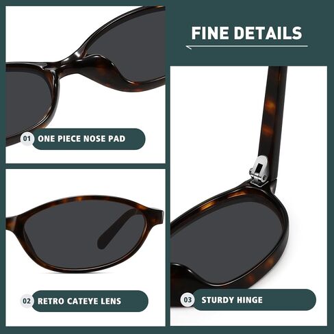 Wowsun Retro Oval Sunglasses Womens Small Cat Eye Levensy Shades UV400 الحماية in Kuwait