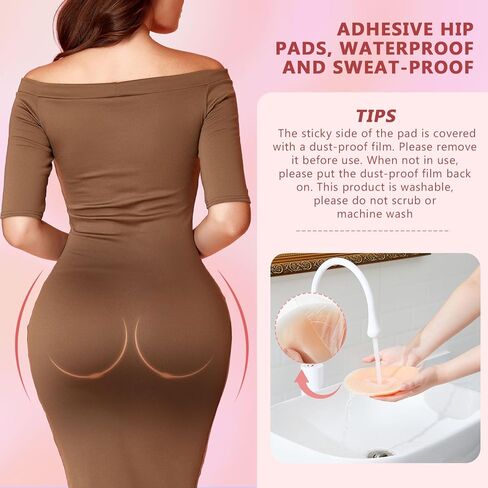 4 Pcs Silicone Butt Pads for Women Hip Pads Adhesive Reusable Butt Padded Underwear Hip Enhancer Shapewear Sticky Buttocks Enhancer Beige in Kuwait