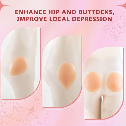 4 Pcs Silicone Butt Pads for Women Hip Pads Adhesive Reusable Butt Padded Underwear Hip Enhancer Shapewear Sticky Buttocks Enhancer Beige in Kuwait