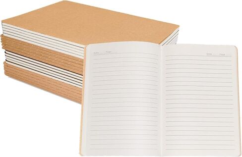 60 Pack A5 Lined Kraft Notebooks, 8.3x5.5in, Journaling Notebooks, 80GSM Thick paper 30 Sheets 60 Pages, Kraft Soft Cover Composition Notepad, Ruled Subject Notebooks, Travel Diary, Journals Memo, For Students, Office, School Supplies in Saudi Arabia