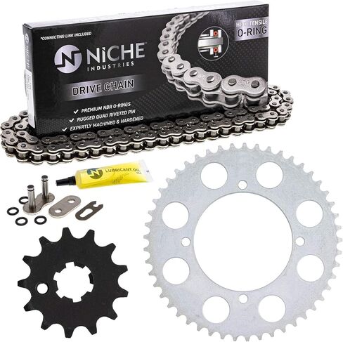 كومبو سلسلة ضرس Drive Niche لـ Kawasaki KX80 Front 13 REAN 49 TOUND 420VM-X X-Ring 118 Links in Saudi Arabia