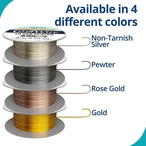 Soft Flex Craft Wire 20 Gauge - Silver Plating 1 Spool in a Pack - 6 Meters Jewelry Making Metal Wire in Kuwait