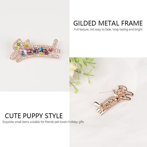 Colorful Crystal Dog Brooch for Women Cute Rhinestone Pin for Women Silver Plated Fashion Cute Colorful Crystal Animal Dog Brooch Lapel Pin in Kuwait