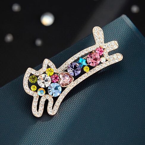 Colorful Crystal Dog Brooch for Women Cute Rhinestone Pin for Women Silver Plated Fashion Cute Colorful Crystal Animal Dog Brooch Lapel Pin in Kuwait