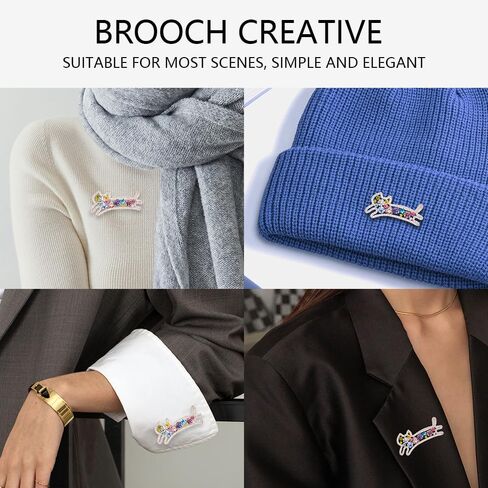 Colorful Crystal Dog Brooch for Women Cute Rhinestone Pin for Women Silver Plated Fashion Cute Colorful Crystal Animal Dog Brooch Lapel Pin in Kuwait