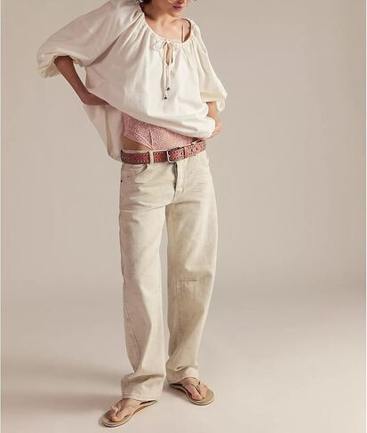 Women Long Puff Sleeve Front Tie Up Lace Trim Blouse Crop Tops Y2k Button Down Ruffle Hem Peplum Shirts Going Out in Kuwait